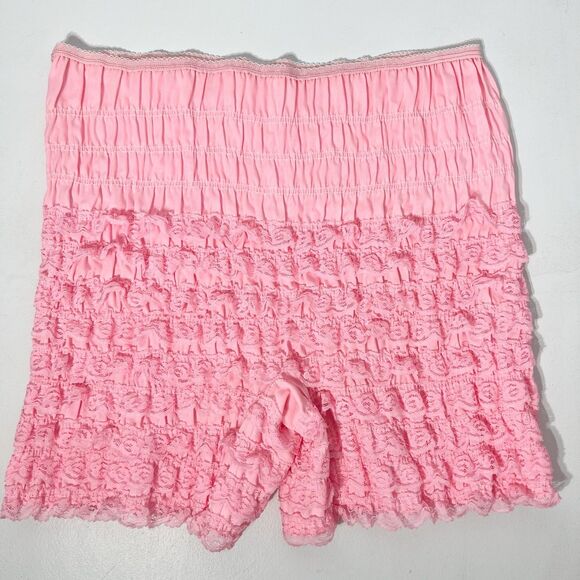 VTG Fantasia Bloomers Women M Pink Lace Ruffled Pettipants Shorts Coquette Fairy - Picture 1 of 6